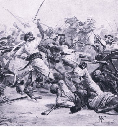 Nicholsons defeat of the rebels at Najafgarh, 2nd August 1857 by Alfred Pearse