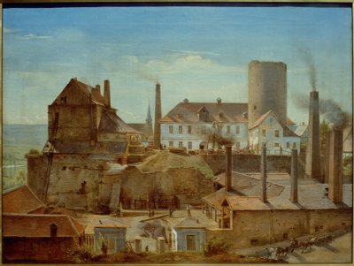 The Harkort Factory at Burg Wetter on the Ruhr by Alfred Rethel