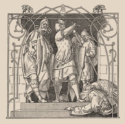 Die Nibelungen. How They Threw Down the Dead Out Of The Hall by Alfred Rethel