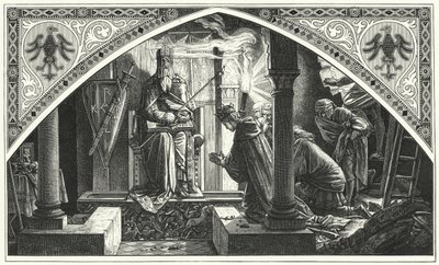 Otto III at the grave of Charlemagne by Alfred Rethel