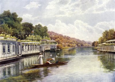 Houseboats on Henley Backwater by Alfred Robert Quinton