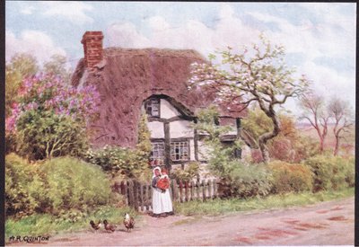 Lilac and Apple Blossoms, Harvington, Worcester, from The Cottages and the Village Life of Rural England published by Dent & Sons Limited, 1912 by Alfred Robert Quinton