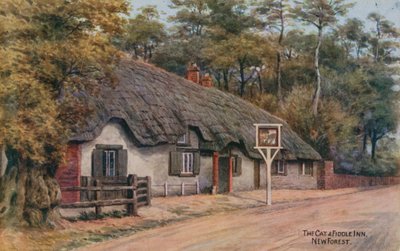 The Cat and the Fiddle Inn, New Forest by Alfred Robert Quinton