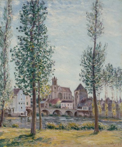View of Moret sur Loing through the Trees by Alfred Sisley