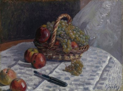 Apples and Grapes in a Basket by Alfred Sisley