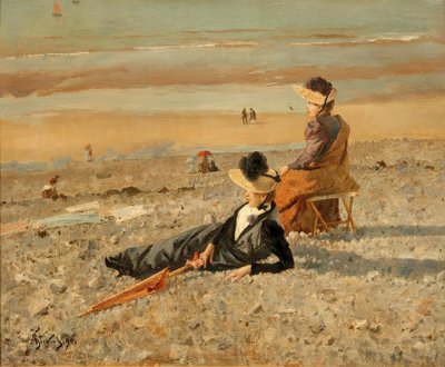 A. Stevens, A Beautiful Day in Le Tréport by Alfred Emile Stevens