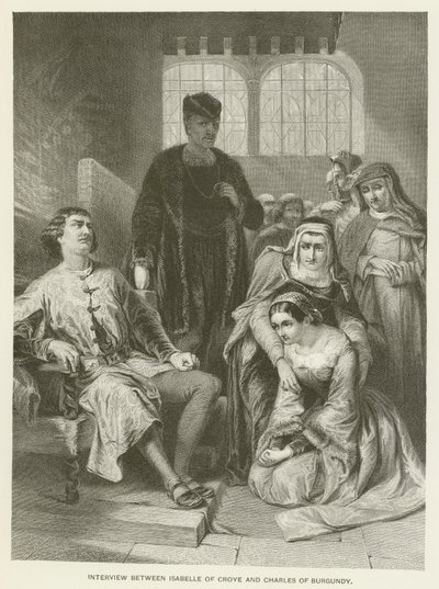 Interview between Isabelle of Croye and Charles of Burgundy by Alfred W. Elmore