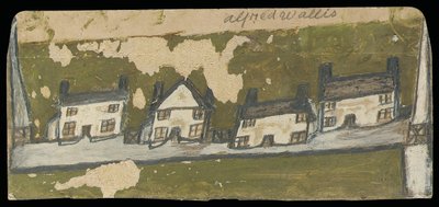 Row of four cottages by Alfred Wallis