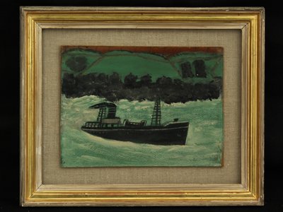 Trawler off Cornish Coast, c.1928 by Alfred Wallis