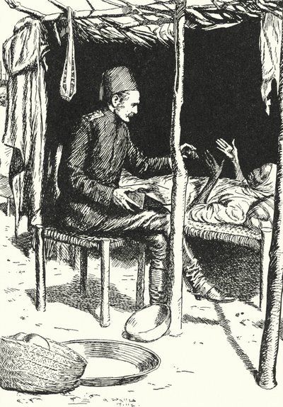 General Charles George Gordon tending to a dying old Sudanese woman by Alfred Wallis Mills