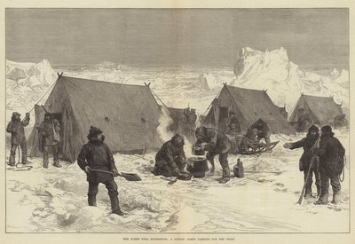The North Pole Expedition, a Sledge Party camping for the Night by Alfred William Hunt