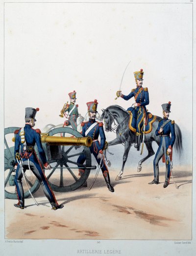 Napoleonic Army: Light Artillery. Engraving by Alfred De Marbot (19th Century) 1812. Malmaison, Chateau Museum by Alfred de (after) Marbot