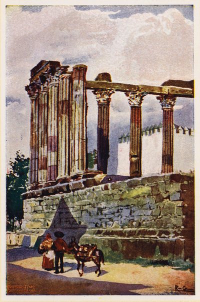 Temple of Diana, Evora, Portugal by Alfredo Roque Gameiro