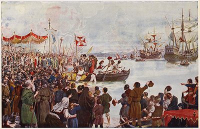 Vasco da Gama departing for India by Alfredo Roque Gameiro