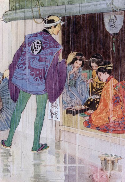 Illustration for The Story of The Mikado (colour litho) by Alice Bolingbroke (after) Woodward