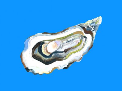 Blue Oyster Abstract by Alice Straker