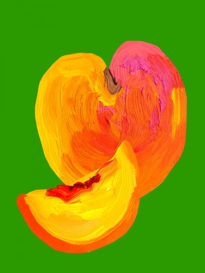 Vibrant Peach Still Life by Alice Straker