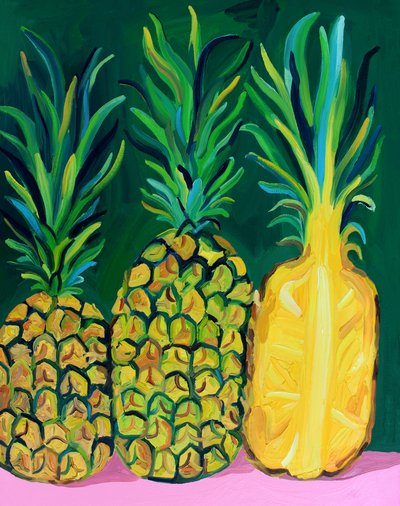 Vibrant Tropical Pineapples by Alice Straker