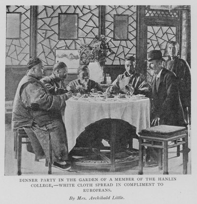 Dinner Party in the Garden of a Member of the Hanlin College, White Cloth Spread in Compliment to Europeans by Alicia Little