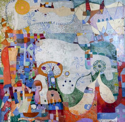 Whimsical Patchwork City by Alise Loebelsohn