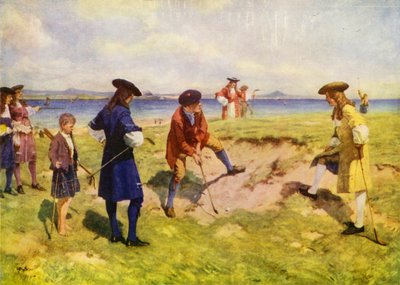 The First International Foursome, Golfers in the 17th Century by Allan (after) Stewart