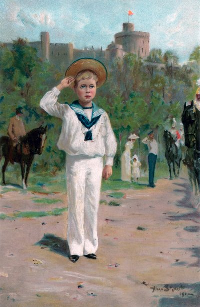 Edward, Prince of Wales, Saluting the Colours, 1902 by Allan Stewart