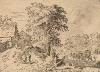 Cart with Two Draft Horses by Allart van Everdingen