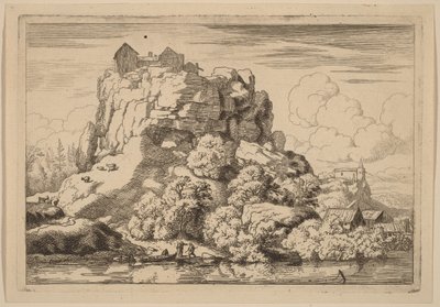 River at the Foot of a High Rock by Allart van Everdingen