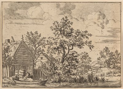 Two Casks in Front of a Cottage, probably c. 1645-1656 by Allart van Everdingen