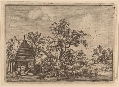 Two Casks in Front of a Cottage, probably c. 1645-1656 by Allart van Everdingen