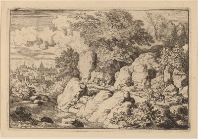 Two Horsemen on a Rocky Path, probably c. 1645-1656 by Allart van Everdingen
