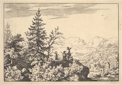 Two Men on a Rock Terrace by Allart van Everdingen