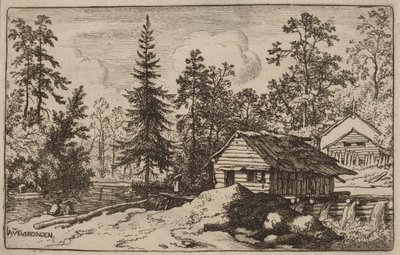 Woman in a Riverscape Looking towards a Boat by Allart van Everdingen