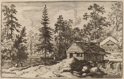 Woman in a Riverscape Looking towards a Boat by Allart van Everdingen