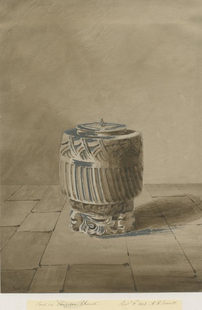 Font in Longdon Church by Allen Edward Everitt