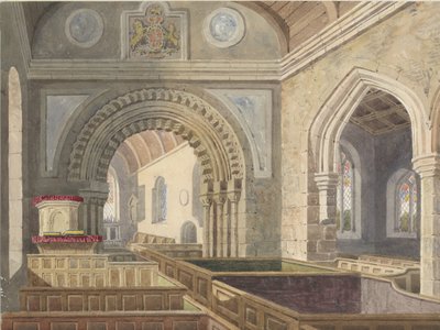 Interior of Longdon Church by Allen Edward Everitt