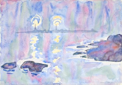 Watercolor No. 73, Blue and Lavender by Allen Tucker