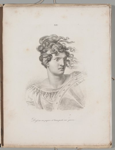 Art of the Lithograph: Head of an Amazon, Plate XIV by Alois Senefelder