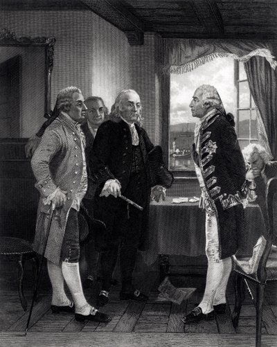 The Peace Conference on Staten Island, Interview between Lord Howe and the Committee of Congress, 11th September 1776 by Alonzo Chappel