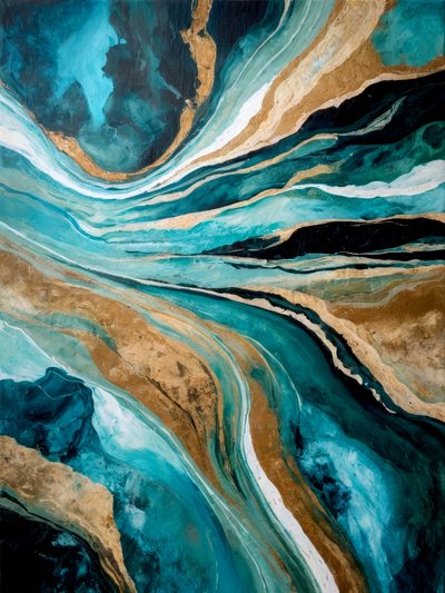 Abstract Fluid Gold Flow by Alpenglow Workshop