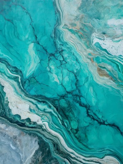 Abstract Patterns With Swirling Turquoise by Alpenglow Workshop