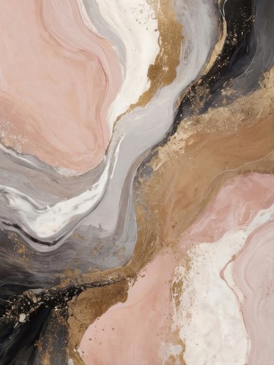 Blush Gold Abstract Flow by Alpenglow Workshop