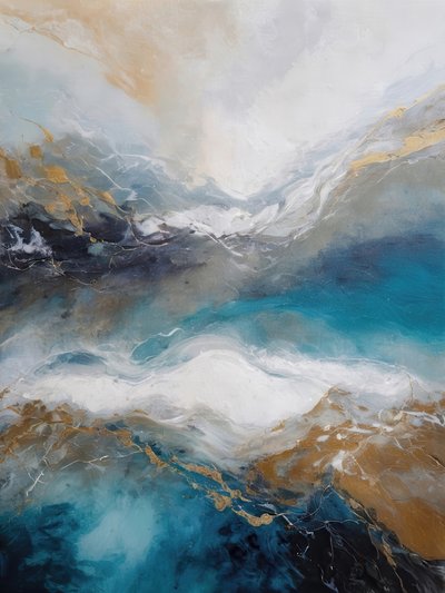 Deep Blue Gold Flow by Alpenglow Workshop