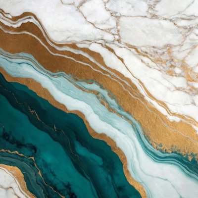 Emerald Gold Marble Flow by Alpenglow Workshop