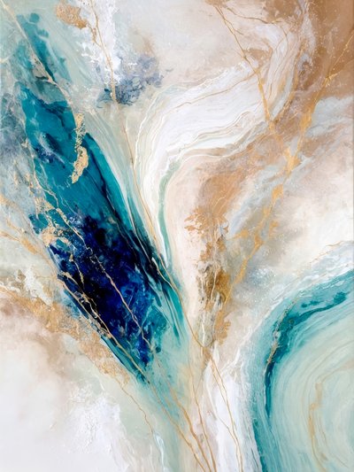 Golden Veins Blue Marble by Alpenglow Workshop