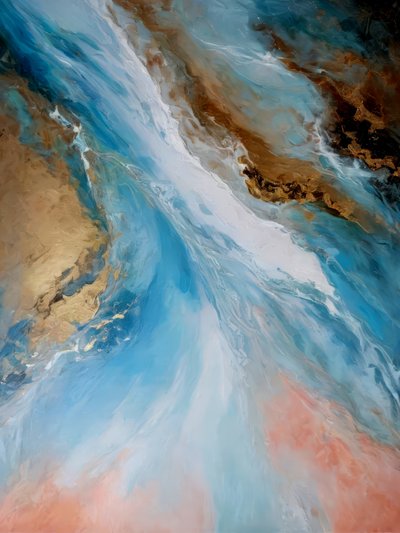 Golden Waterscape Abstract by Alpenglow Workshop