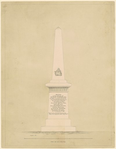Design for a Monument in Memory of George B. Doane by Alpheus Cary