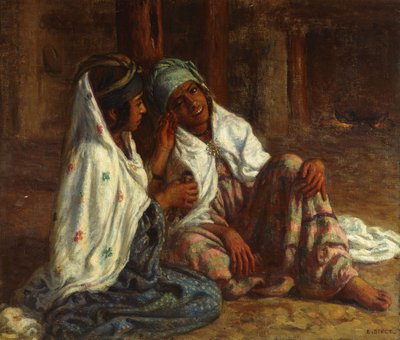Young Girls Using Make-up by Alphonse Etienne Dinet