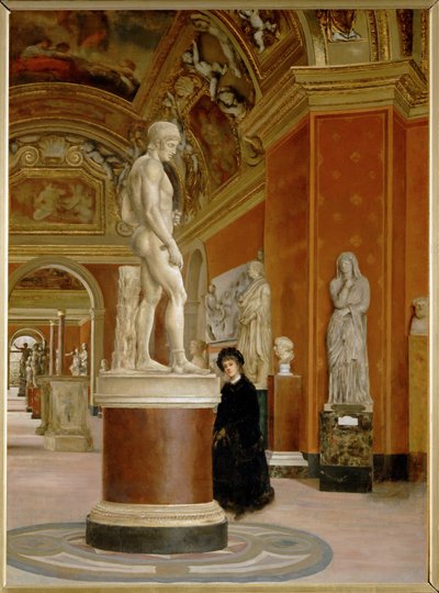 A view of the Mars-rotunda and the hall of Mecenas at the Louvre by Alphonse Hirsch