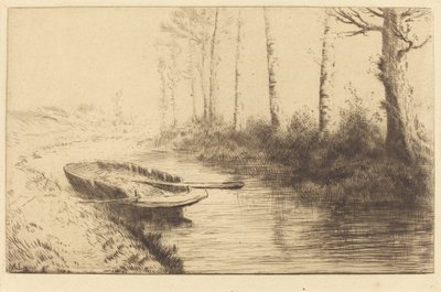 Canal Seen by Morning Light Le canal: Effet du matin by Alphonse Legros